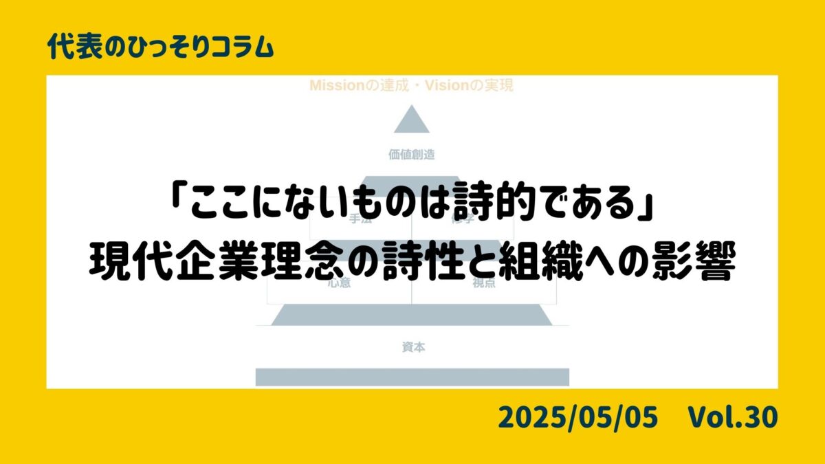 「ここにないものは詩的である」　現代企業理念の詩性と組織への影響