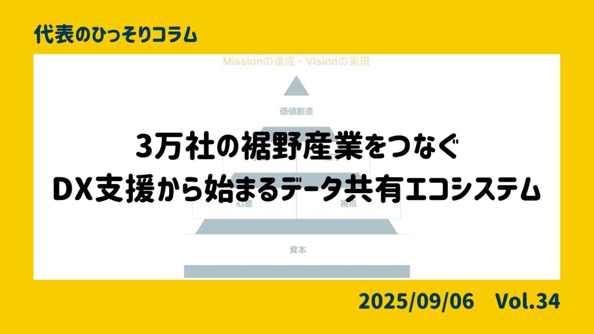 3万社の裾野産業をつなぐーーDX支援から始まるデータ共有エコシステム